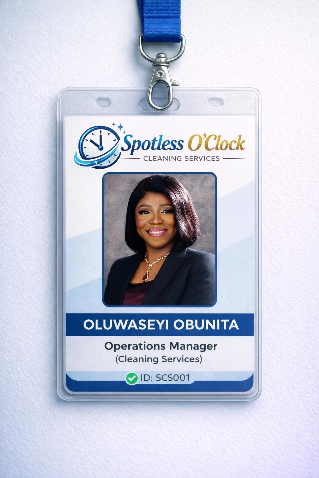 Oluwaseyi Obuninta, Operations Manager at Spotless O’Clock Cleaning Services